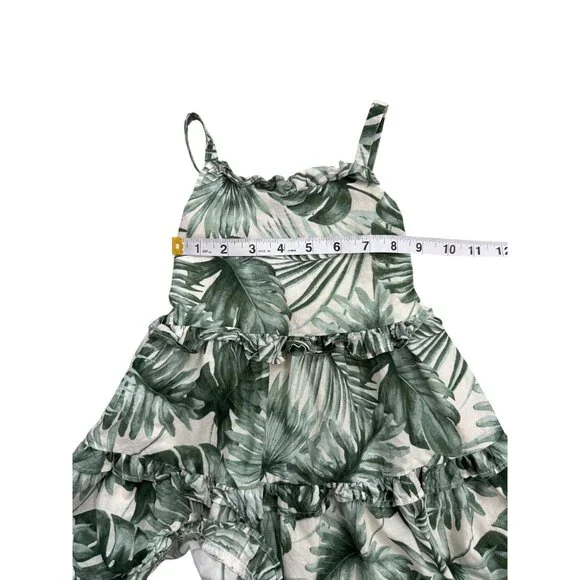 Janie & Jack Girls Tropical Print Ruffle Dress Sleeveless Green White 18-24 mos - Picture 4 of 6